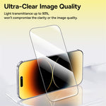 LinkMejor Corning Series Full-Coverage HD Tempered Glass Screen Protector for iPhone 15 15Plus 15Pro 15 Pro Max