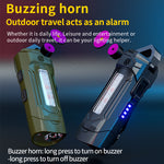 LinkMejor K220 Mini Keychain Flashlight with UV Violet Light Buzzing Horn USB-C Charging Waterproof Design Magnetic Attraction Portable Tactical Torch 32g Lightweight