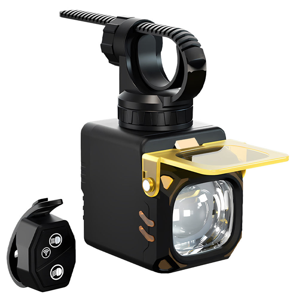 LinkMejor Bicycle Front Light with Wireless Remote USB-C Rechargeable 8 Modes Cycling Headlight with Power Bank Waterproof for Night Riding