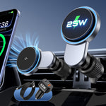 T818 25W Magsafes Wireless Car Charger with Fan+63W Car Charger Adapter Car Air Vent Mount Holder Fast Wireless Charging Stand for Smart Phone for iPhone 17 17Pro 16 Pro Max 15 14