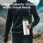 LinkMejor 550ml Thermal Water Bottle Sports Water Bottle Non Slip 304 Stainless Steel Cold And Hot Thermo Cup Cycling Hiking Equipment