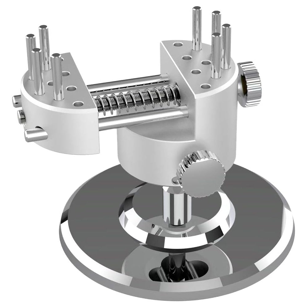 Mini Hobby Vise CNC Aluminum Alloy 360 Swivel Adjustable Pin Vise 8 Bench Pins 50mm Clamping Width Table Vice Clamp Action Figure DIY Jewelry Watch