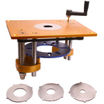 Woodworking Wood Router Lift System with Router Insert Plate for Carving and Trimming Adjustable DIY Workbench