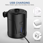 5200mAh Electric Air Pump Portable Air Pump with Fast Inflating/Deflating Rechargeable Electric Pump with 3 Nozzles for Kids Paddling Pool Swimming Pool Airbed Inflatable Boat