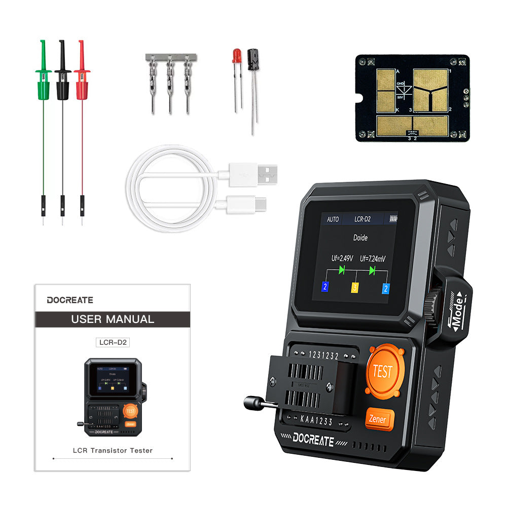 LinkMejor LCR-D2 Transistor Tester Digital LCR ESR Meter SMD Component Analyzer with IR Decoder for Diode Capacitor Inductor Resistor MOSFET IGBT