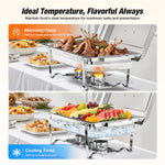 4PCS Warmounts 10L Stainless Steel Square Chafing Dishes for Buffet Chafing Dish Set for Home Parties Christmas Buffet Warmer Set