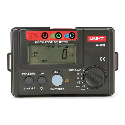 LinkMejor UT582+ Digital RCD (ELCB) Tester Leakage Circuit Breaker Meter Auto Ramp 999 Count Leakage Circuit Breaker Meter With Mis-Operation Buzzer LCD Backlight Auto Power Off Phase Angle 0°/180°