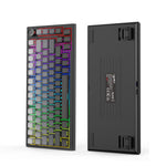 LinkMejor X81 Tri-Mode Mechanical Gaming Keyboard with Multi-media Knob 75% 81 Keys RGB Backlit Hot Swappable Gasket Structure 8000mAh White Switch Wireless Gaming Office Custom Keyboard