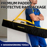 Premium Padded Protective Rail Bag Compatible with 55 Inch Guide Rails Tear Resistant Waterproof Adjustable Hook-and-loop StrapsEnhanced Storage