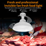 Elfeland E27 LED Fresh Food Fan Light with Retractable Blades 6000K Color Temperature Ra95 4-Speed Wind Remote Control Celling Fan Lamp