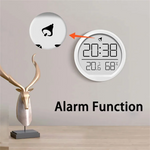 Thin Magnetic Digital LED Wall Clock with Large LCD Display Date Temperature Humidity USB Powered Compact Design for Home Office Wall or Desk Decoration
