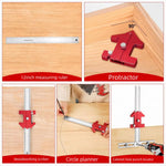 Woodworking Multifunctional Right-Angle Ruler Drill Guide Tool Aluminium Alloy 30°-120° Angle Positioning Assistant Drawer Installation