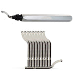 Deburring Tool with 10 BS1010/BS1018 Steel Swivel Blades Works on Metal Resin PVC Pipes Copper Plastic and 3D Printed Edges Plumbing & 3D Printing Burr Removal Reamer Tool
