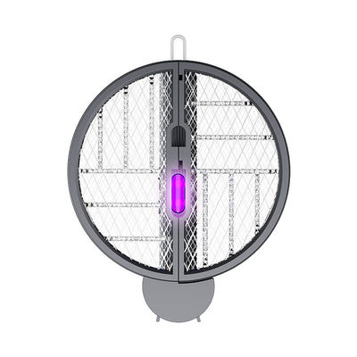 Tevorex Dual-Head Foldable Electric Mosquito Swatter 4-In-1 Rechargeable Handheld Fly Killer Bug Zapper for Indoor Outdoor