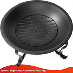 LinkMejor 29 inch Fire Pits for Outside Firepit Outdoor Wood Burning Pit Steel Firepit Bowl for Patio Backyard Camping