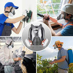 Dust Mask Reusable Full Face Respirator Mask Double Filtration Anti-Fog Organic Vapor Mask for Wooodworking Painting Welding Dust Protection