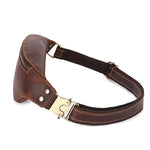 LinkMejor Genuine Leather Men's Belt Bag Crazy Horse Leather Casual Crossbody Bag Classic Retro Chest Bag Outdoor Storage Mountaineering Mobile Phone Bag Waist Bag