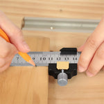 Combination Square Adjustable Steel Ruler Positioning Block 45 or 90 Degree Marking Gauge Line Scriber Fixed Position Measuring Tool