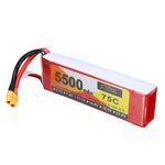 LinkMejor 11.1V 5500mAh 75C 3S LiPo Battery XT60 Plug for RC Drone