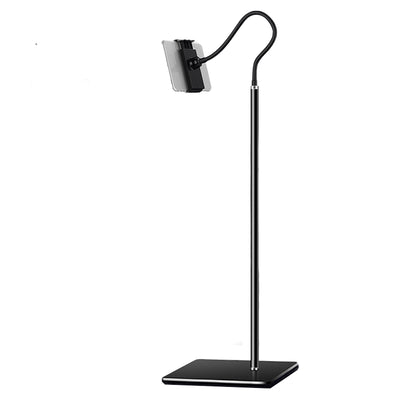 Universal Telescopic Floor Phone Tablet Stand with Adjustable Flexible Tube 55-100cm Adjustable Height Heavy Duty Metal Base with Flexible Arm for Watching Movies Bedroom Living Room