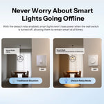 LinkMejor MINIR4M-E Matter Over WiFi Smart Wall Switch Orb-MW1 Fusion Series Voice Control Google Home Alexa Works With Apple Home
