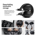 Fanji Wireless Headset bluetooth Headphones ANC Active Noise Cancelling 40mm Speaker 3D Spatial Audio 100H Playtime 800Amh Battery Support Wired Connection Sports Headphones