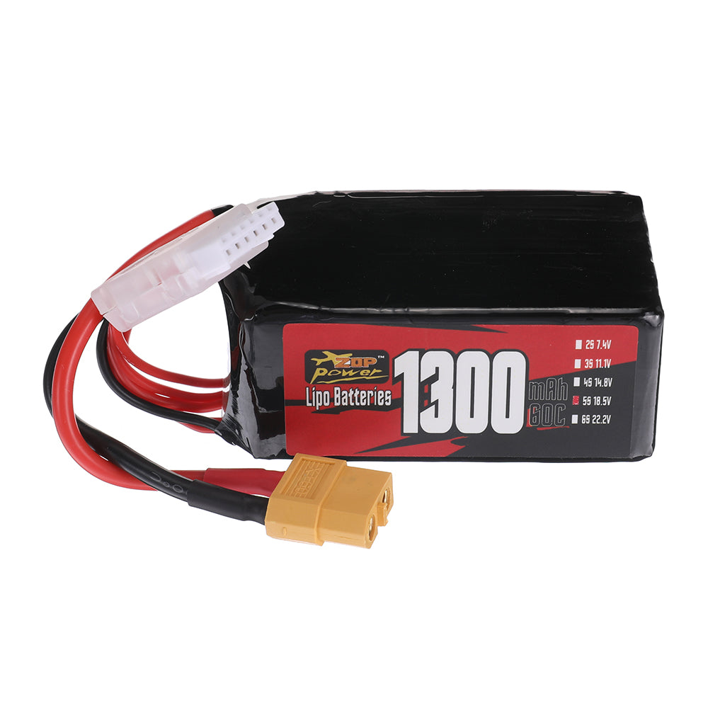 LinkMejor 5S 18.5V 1300mAh 60C LiPo Battery XT60 Plug for RC FPV Racing Drone Airplane Helicopter