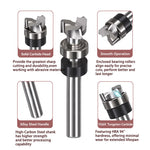 1Pcs Flush Trim Router Bit 3-Flute Tungsten Carbide 1/4 Inch Shank Top Bearing Pattern Bit for Woodworking