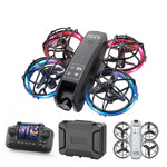 LinkMejor K100 MAX MINI WiFi FPV with LCD Screen Controller HD Dual Camera Optical Flow Hover Dazzling Lights Circle Protection Kids Gifts 2.4G 4CH 6-Axis Remote Control RC Toys Drone Quadcopter RTF