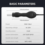LinkMejor H550 Heat Gun 550W Adjustable Temperature 100C-450℃ 20-Speed OLED Display Rapid Cooling System High Precision Soldering Tool Electric Hot Air Gun