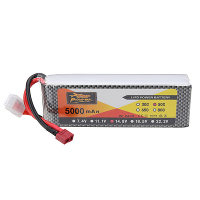 LinkMejor 14.8V 5000mAh 50C 4S LiPo Battery T Plug for RC Car