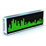 Music Spectrum Clock DIY Kit 8x32 LED Matrix 256 LEDs USB-C 5V Audio Reactive Transparent Acrylic Case Time Display Desktop Ambience Light Visualizer