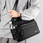Waterproof Nylon Men Crossbody Bag Large Capacity Multiple Pockets Zipper Shoulder Bag Fashion Casual Outdoor Travel Messenger Bag