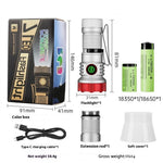 F473 7*XPG LED Powerful Mini Keychain Flashlight 1 Modes EDC Torch Aluminum Alloy 1Colorful Lighting Camping Magnet Clip Work Light