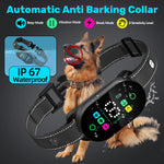 PB20 Smart Dog Training Collar Anti Barking Intelligent Automatic Adjustable Sensitivity Beep Shock Vibrator IP67 Waterproof Type-C Charging for Dog 10-120LBs