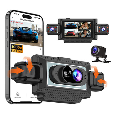 C315 4 Lens Car DVR Camera Dashcam 1080P FHD WiFi APP Parking Assistance Night Vision Loop Recording Wide Angle