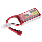 LinkMejor 7.4V 2000mAh 95C 2S LiPo Battery T Deans Plug for HSP RGT 18000 RC Car
