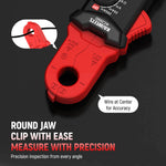 EU US Direct KAIWEETS KC200D Digital Clamp Meter Round Jaw 200A AC/DC 600V 2000 Counts CAT III 600V Magnetic Shielding Max Peak Lock DC Zeroing Data Hold NCV Backlight Alert