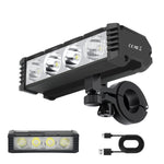 LinkMejor Bicycle Headlight 1000 Lumen USB C Rechargeable 4-LED Front Light with Digital Display MTB Lamp for Night Riding