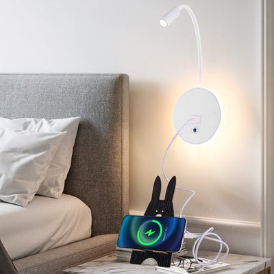 Wall Mounted Reading Lamp with USB Port Bedside Spot light American Style Adjustable Angle Modern Wall Mounted LED Bed Lamp