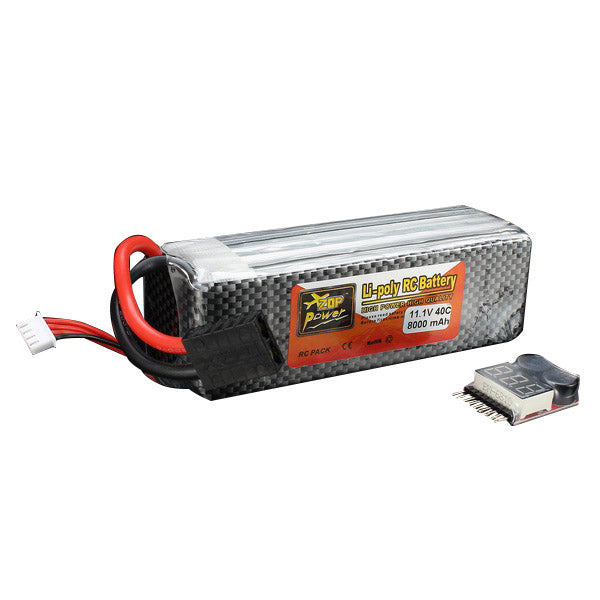 LinkMejor Power 11.1V 8000mAh 3S 40C Lipo Battery TRX Plug With Battery Alarm For Traxxas