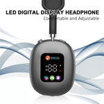 LinkMejor MAX600 Wireless Headset Bluetooth Headphones HiFi Bass Driver 3D Stereo Low Latancy Digital Display Screen Headset