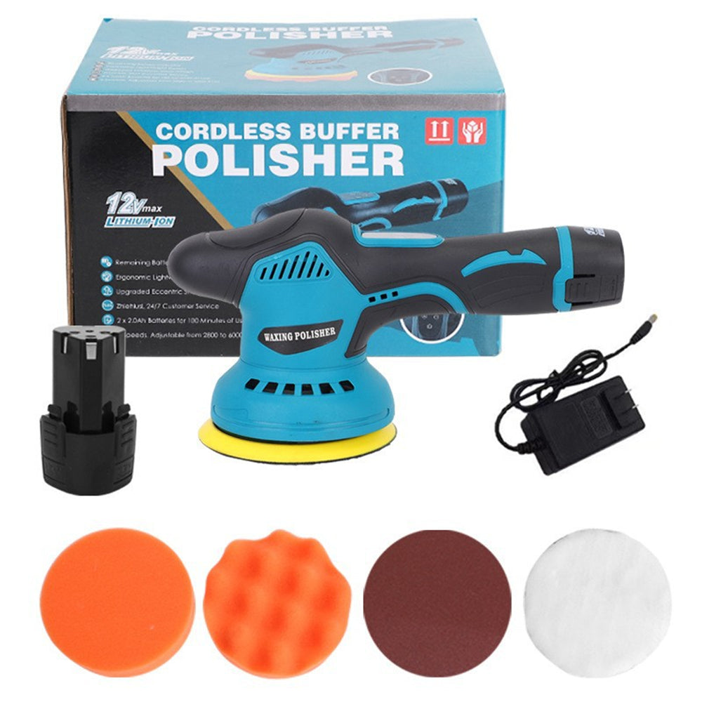 12V 480W 5800rpm Wireless Car Polisher 8 Gear Adjustable Speeds Powerful Motor Lithium Battery LED Display Handheld Portable Car Professional Polishing