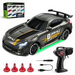 LinkMejor E90-E94 RTR 1/64 2.4G 4WD Mini Drift RC Car Desktop Race LED Light Two Speed Full Scale Remote Control High Speed On-Road Racing Miniature Vehicle Model Boys Gifts Toys