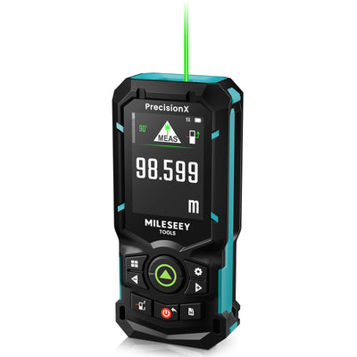 Mileseey S50 Green Beam Laser Rangefinder 400ft High Accuracy Rechargeable Distance Meter P2P Measurement Smart App IPS Display USB Charging Measurements Outdoor