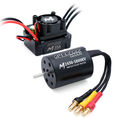 LinkMejor M2430/M2435/M2440 All-Black Waterproof Brushless Motor M35A Waterproof ESC Motor and ESC For 1/18 RC Car Parts
