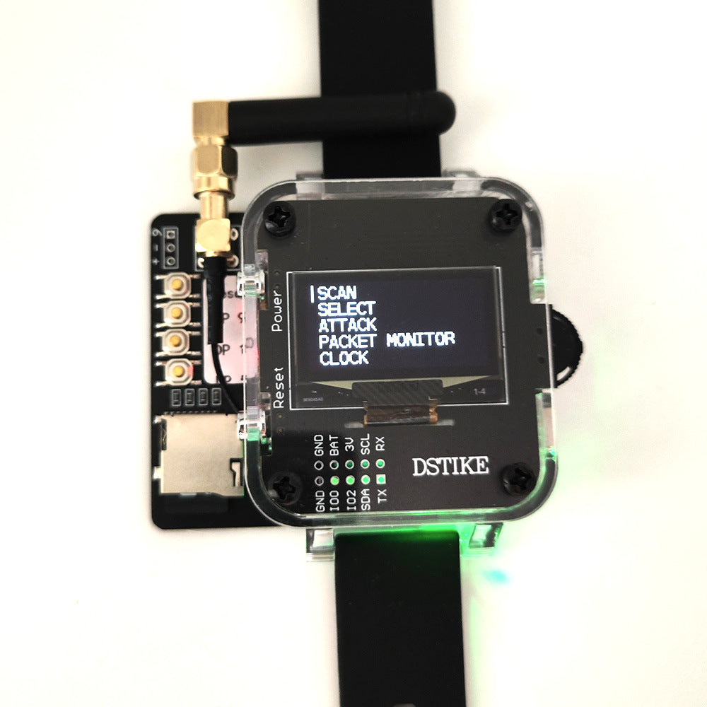 LinkMejor Deauther Watch Z ESP8266 Atmega32u4 Programmable Hacker Watch 1000mAh 80-100m Range USB-C 9-10h Work Time