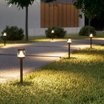 Elfeland 2Pcs LED Solar Lawn Light Warm Light Solar Charging Auto Light Control Waterproof IP65 Energy-Efficient Garden Light for Outdoor Decoration Pathway