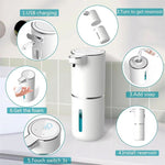 4 Level Automatic Soap Dispenser Touchless Foaming Soap Dispenser 350ML USB Rechargeable Electric Adjustable Foam Soap Dispenser