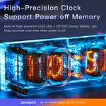IN-12 Glowing Clock 4-bit Retro LED Clock 4 Dials Colorful LED Display with Tube Desktop Accessories